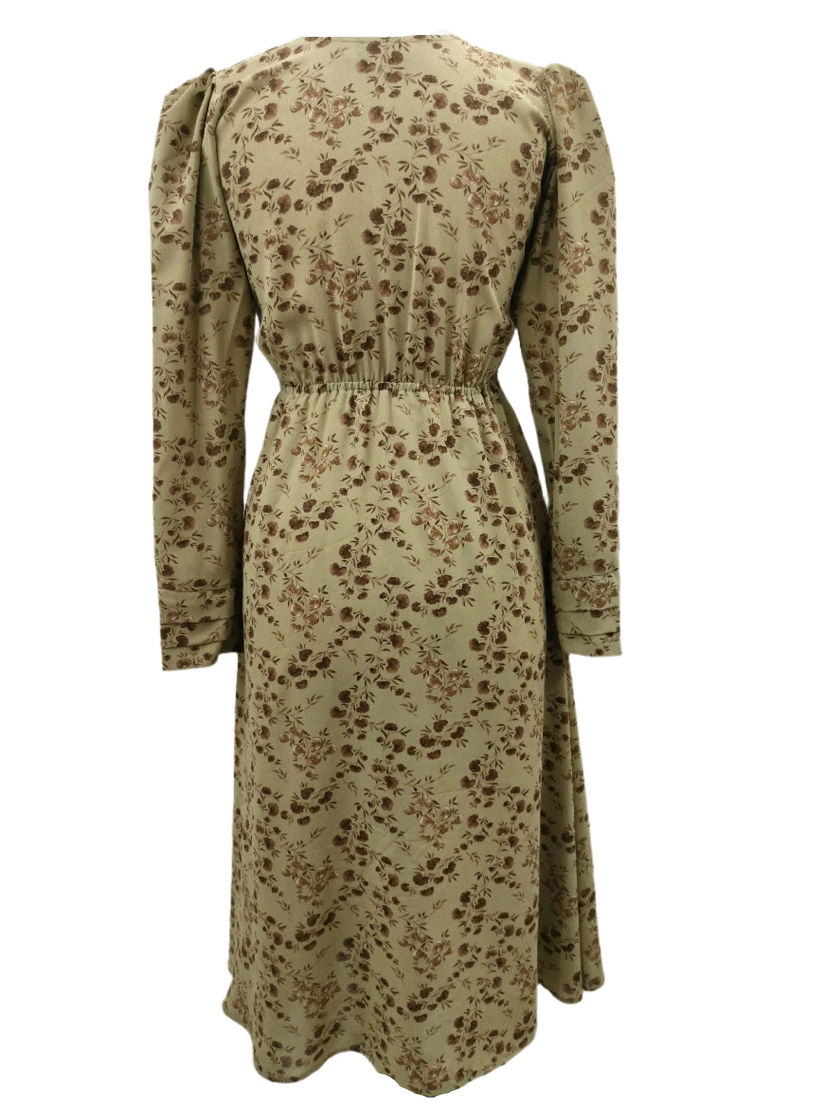 Phyllis green printed midi dress