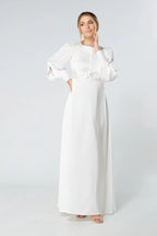 Lila White Knotted Front Maxi Dress