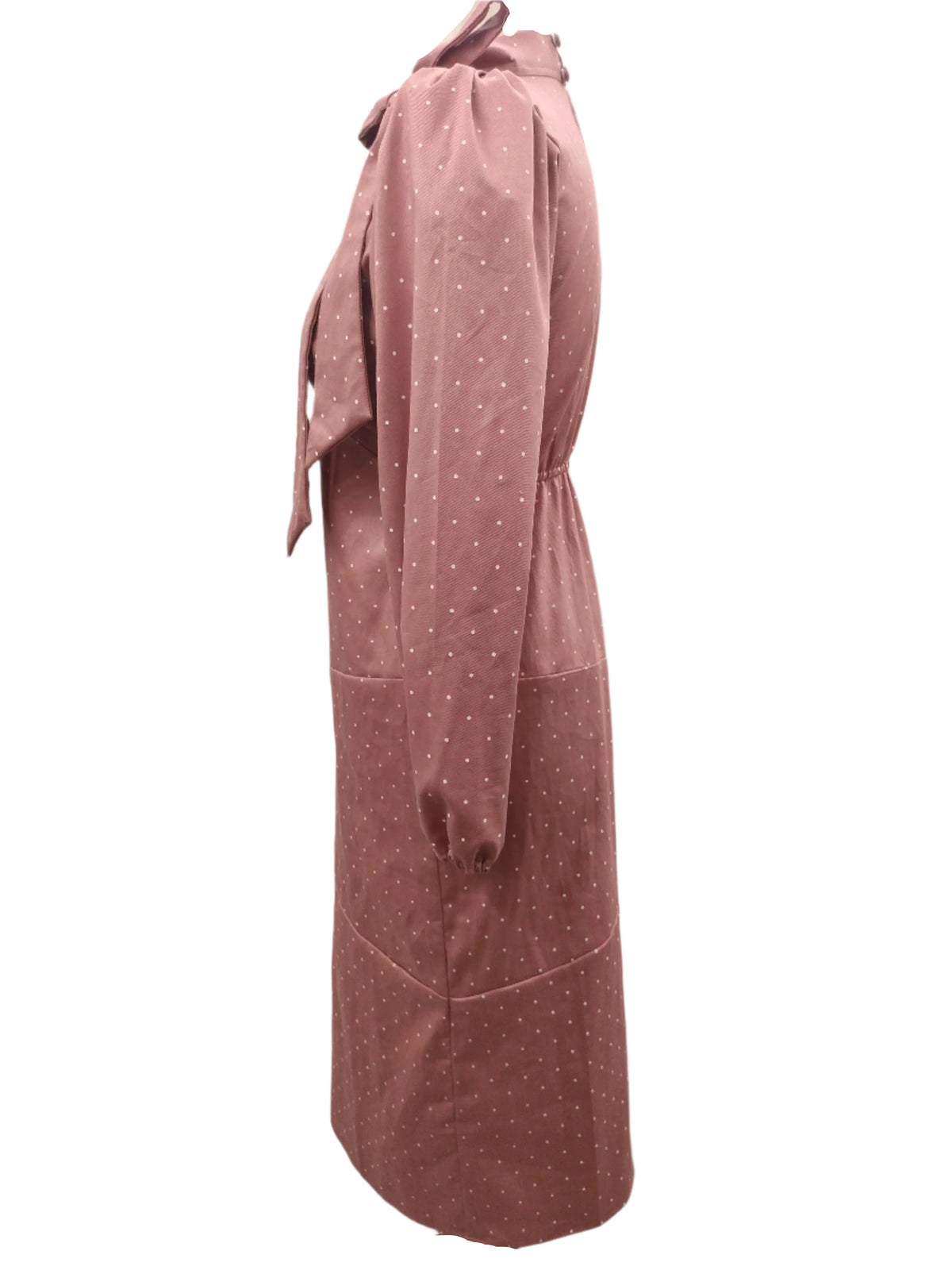 Britney pink midi dress with long sleeves