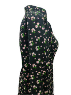 Eleanor Black Midi Dress With Belted Front