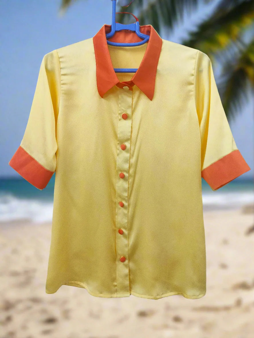 Moana Yellow Plain Beach Shirt