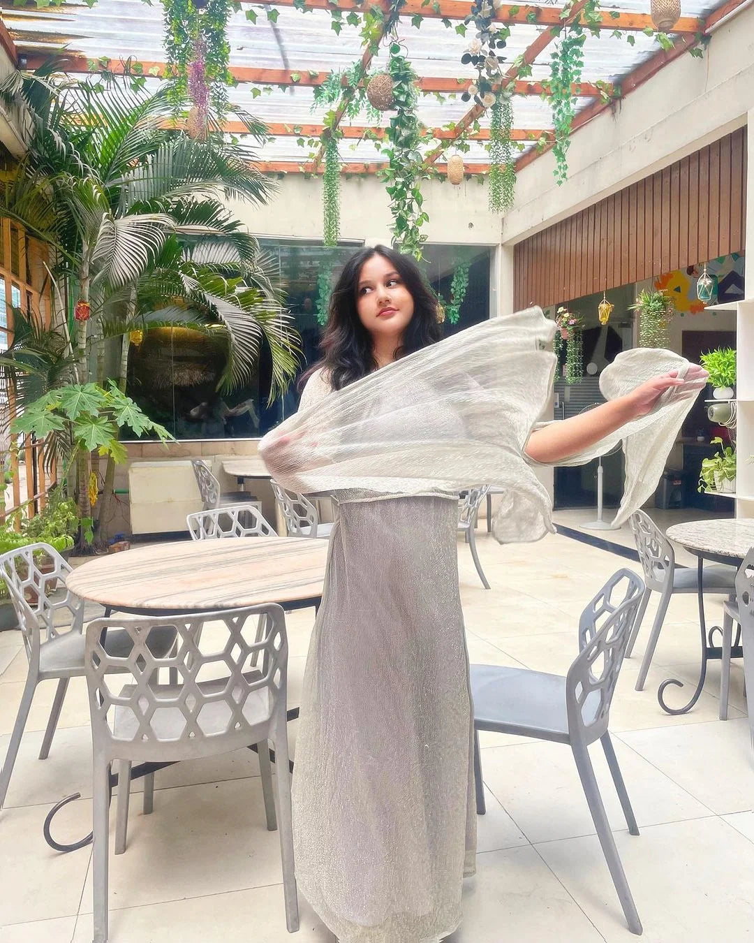 Irina silver maxi dress