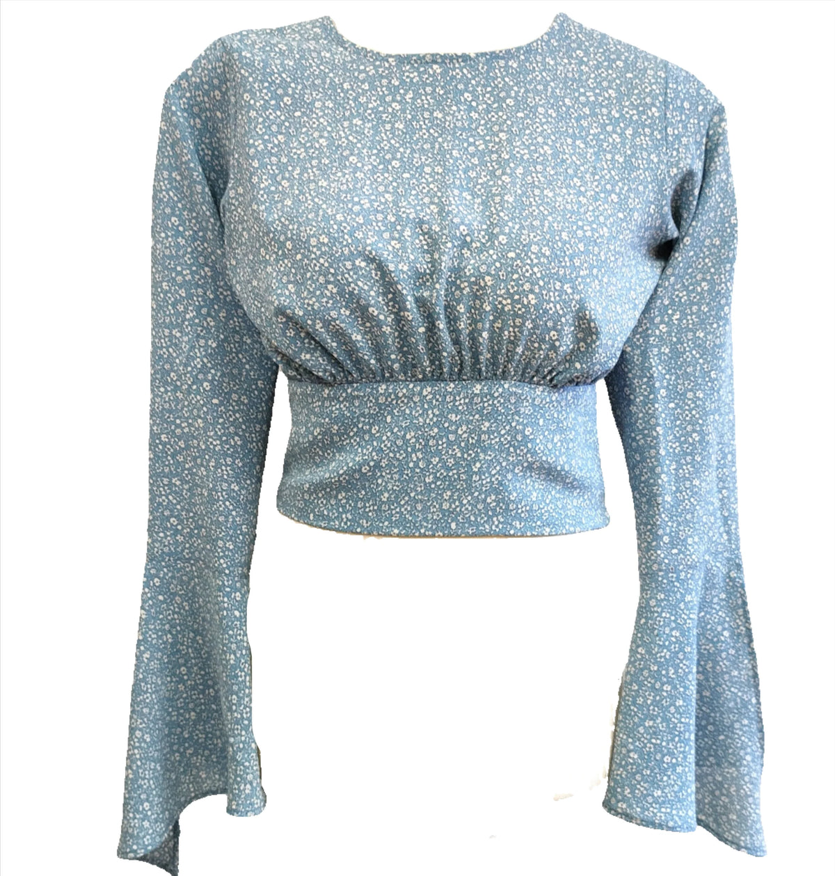Nova blue floral printed crop top