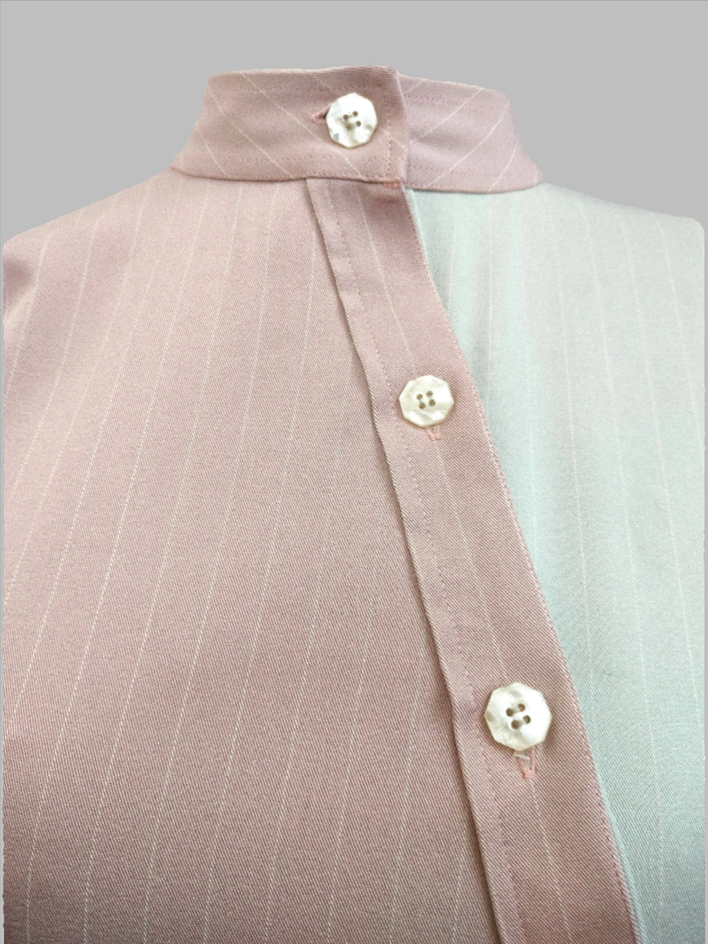 Gemma pink light blue split shirt
