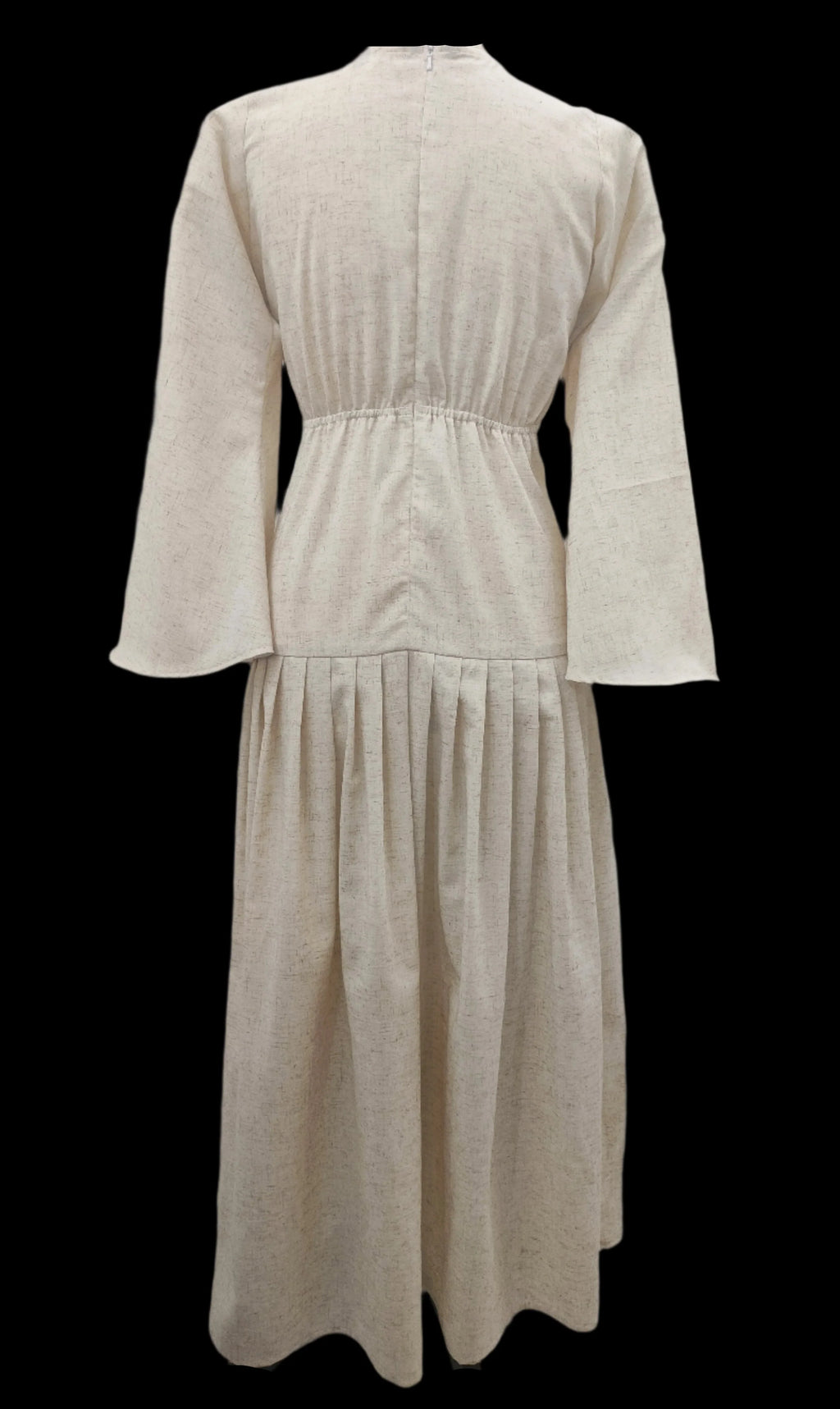 Edna Off White Maxi Dress With Black Belt