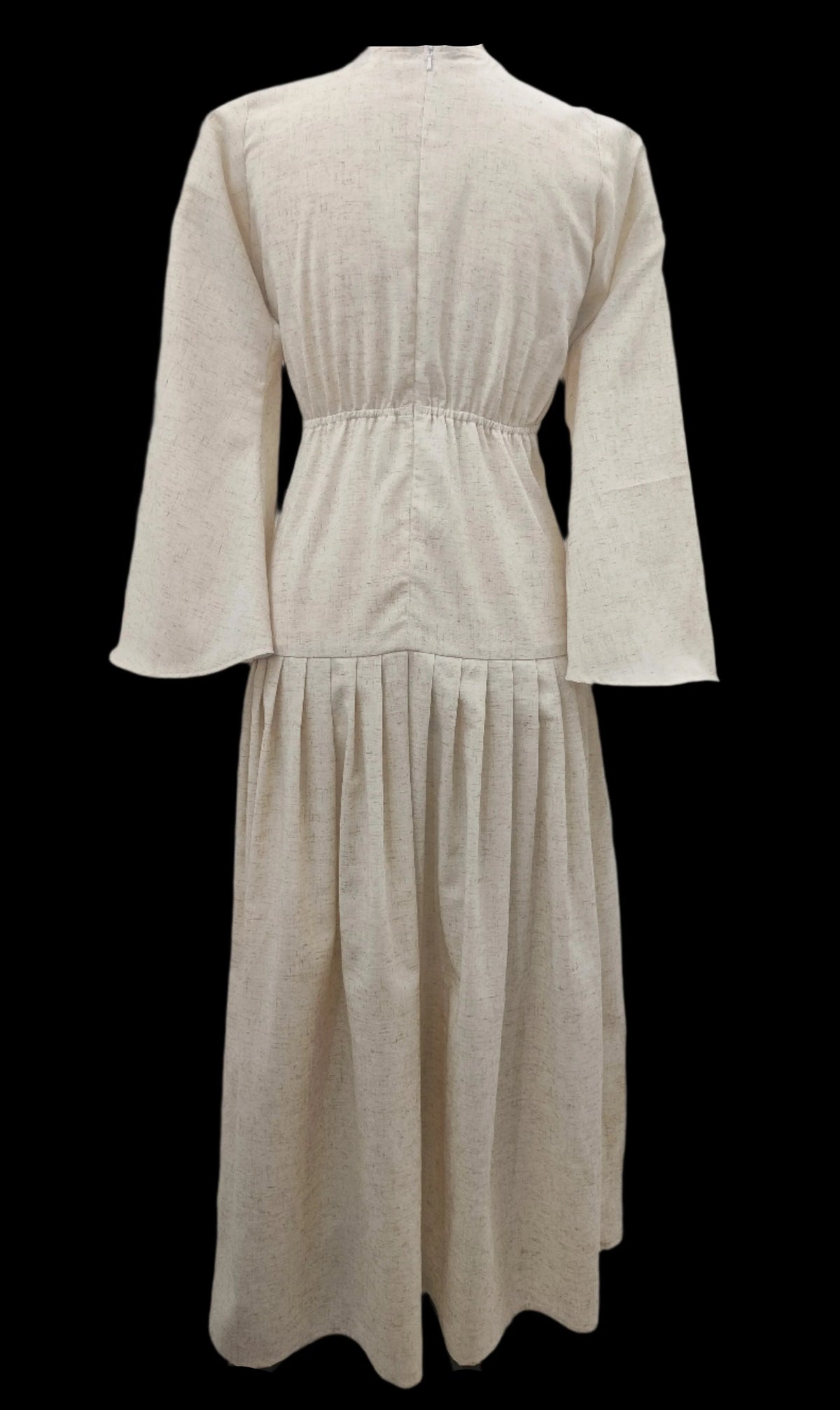 Edna Off White Maxi Dress With Black Belt