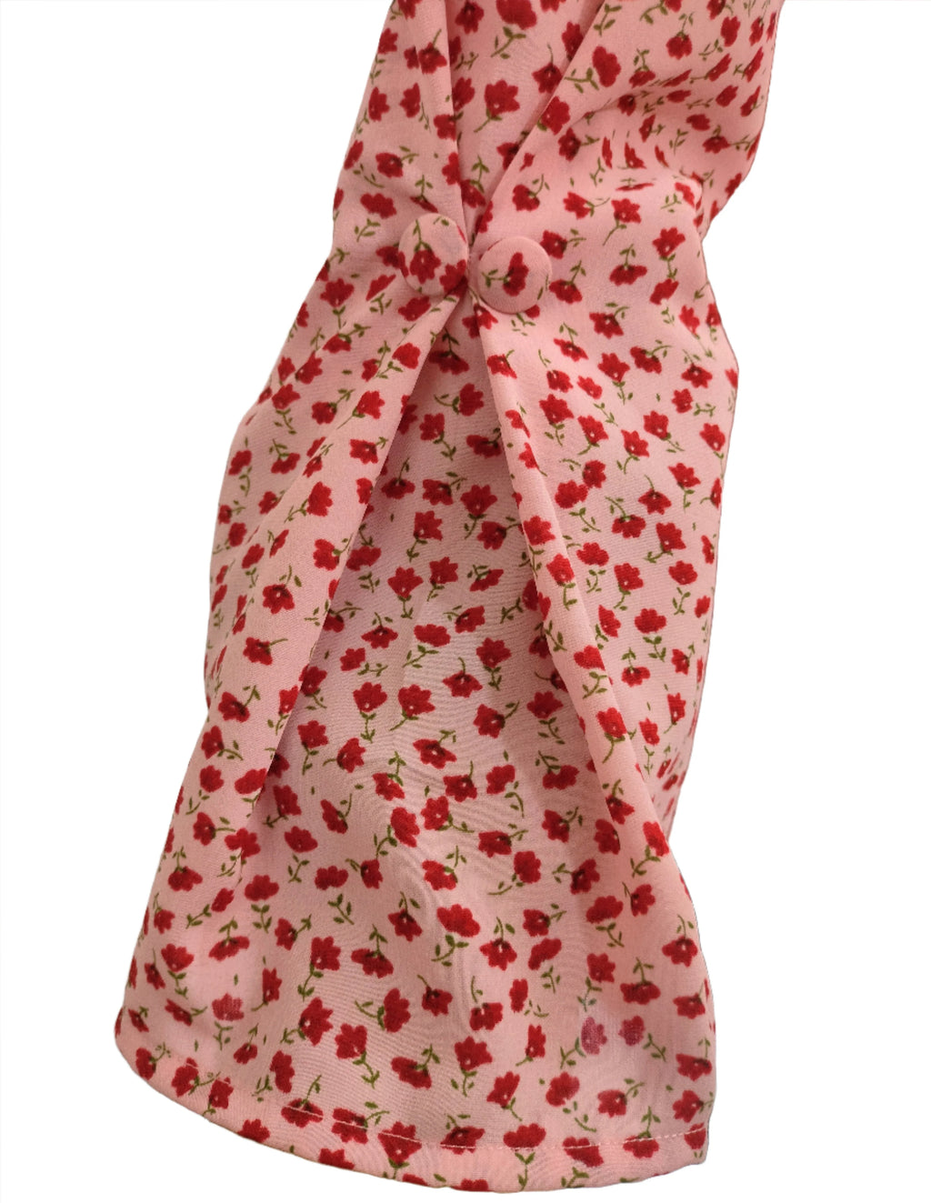 Bella pink floral front knotted top