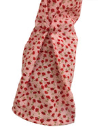 Bella pink floral front knotted top