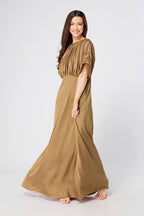 Josephine Deep Gold Satin Maxi Dress