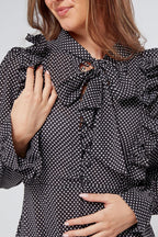 Anais Black And White Dotted Maxi Dress