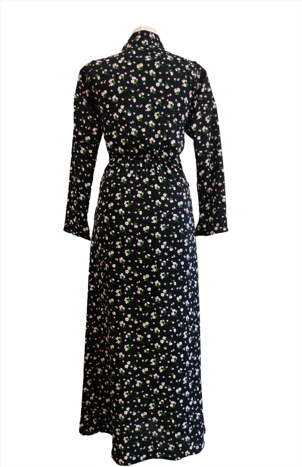 Priscilla black floral maxi dress