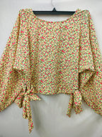 Khloe green floral printed crop top