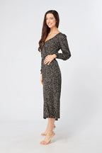 Jinora black midi dress