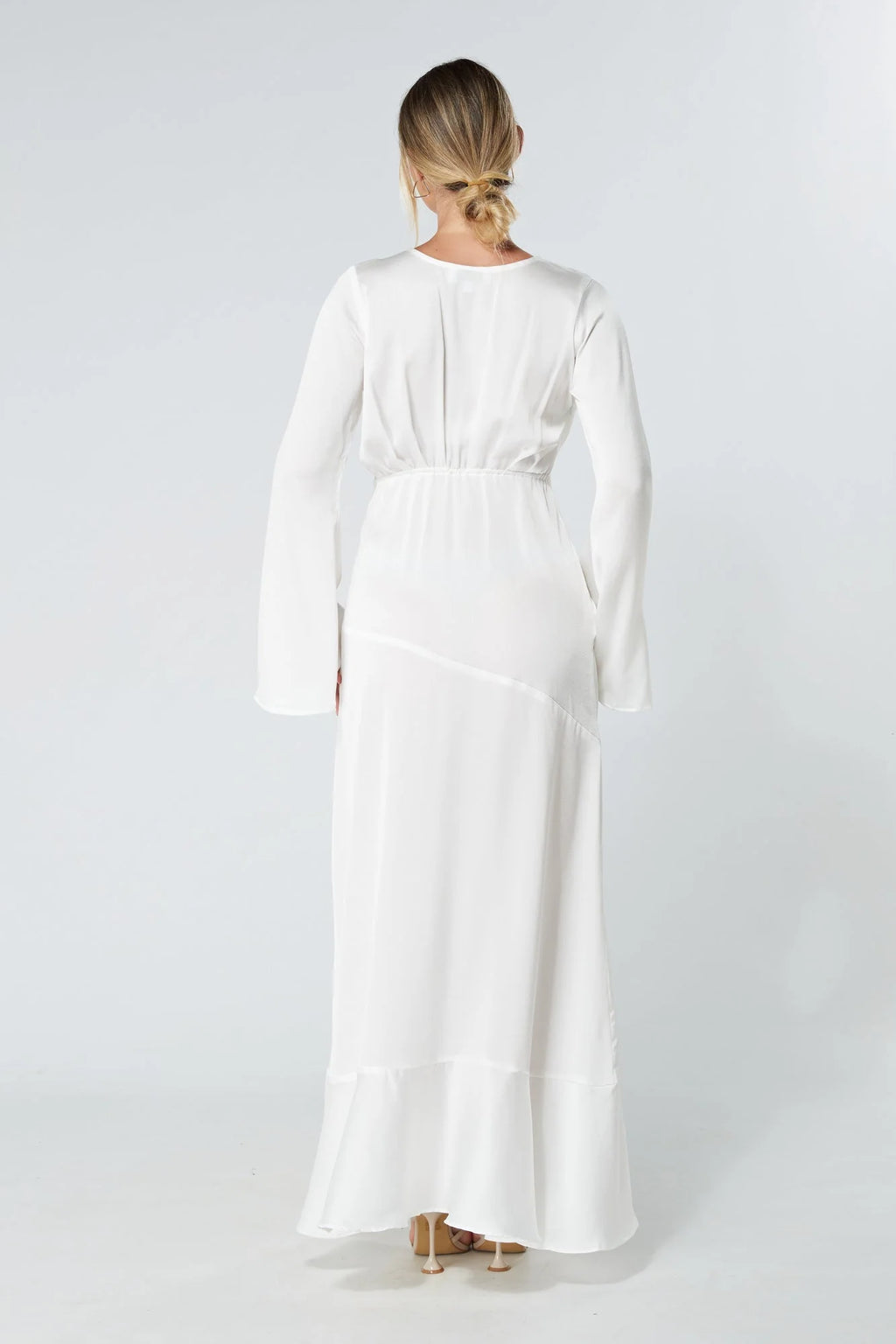 Lucia Kimono Sleeves Maxi Dress White