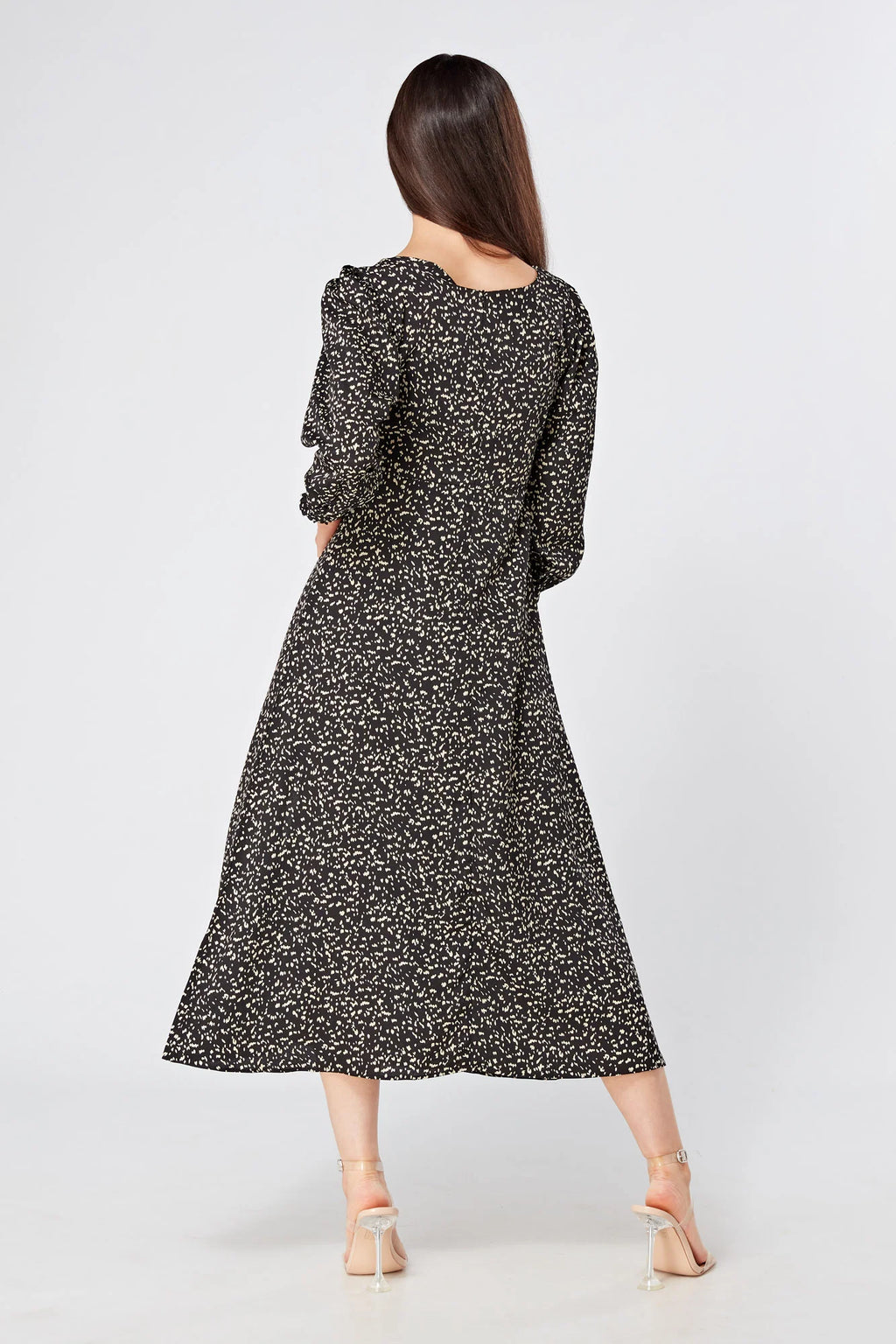 Jinora black midi dress