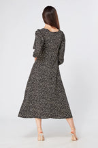 Jinora black midi dress