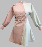 Gemma pink light blue split shirt