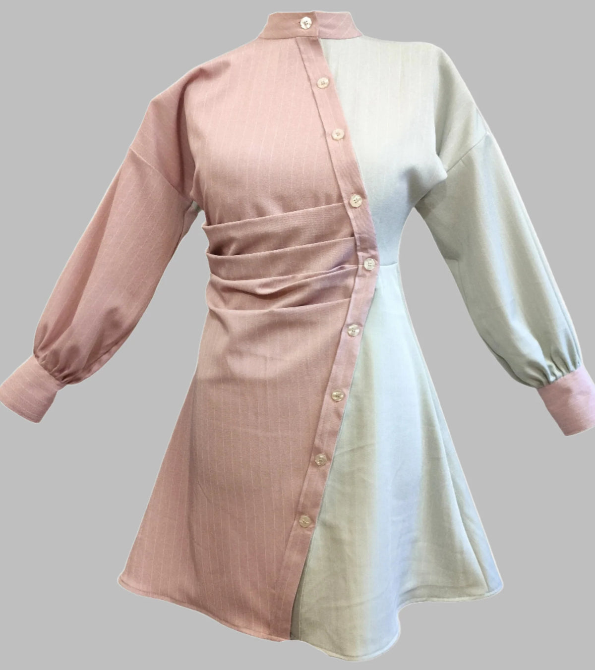 Gemma pink light blue split shirt