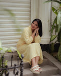 Fiona yellow midi dress