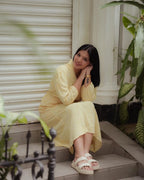 Fiona yellow midi dress