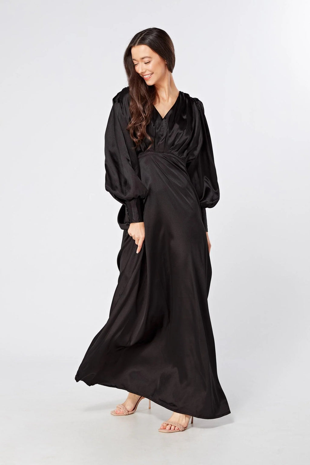 Colette Black Satin Maxi Gown