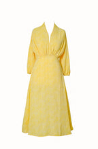 Fiona yellow midi dress