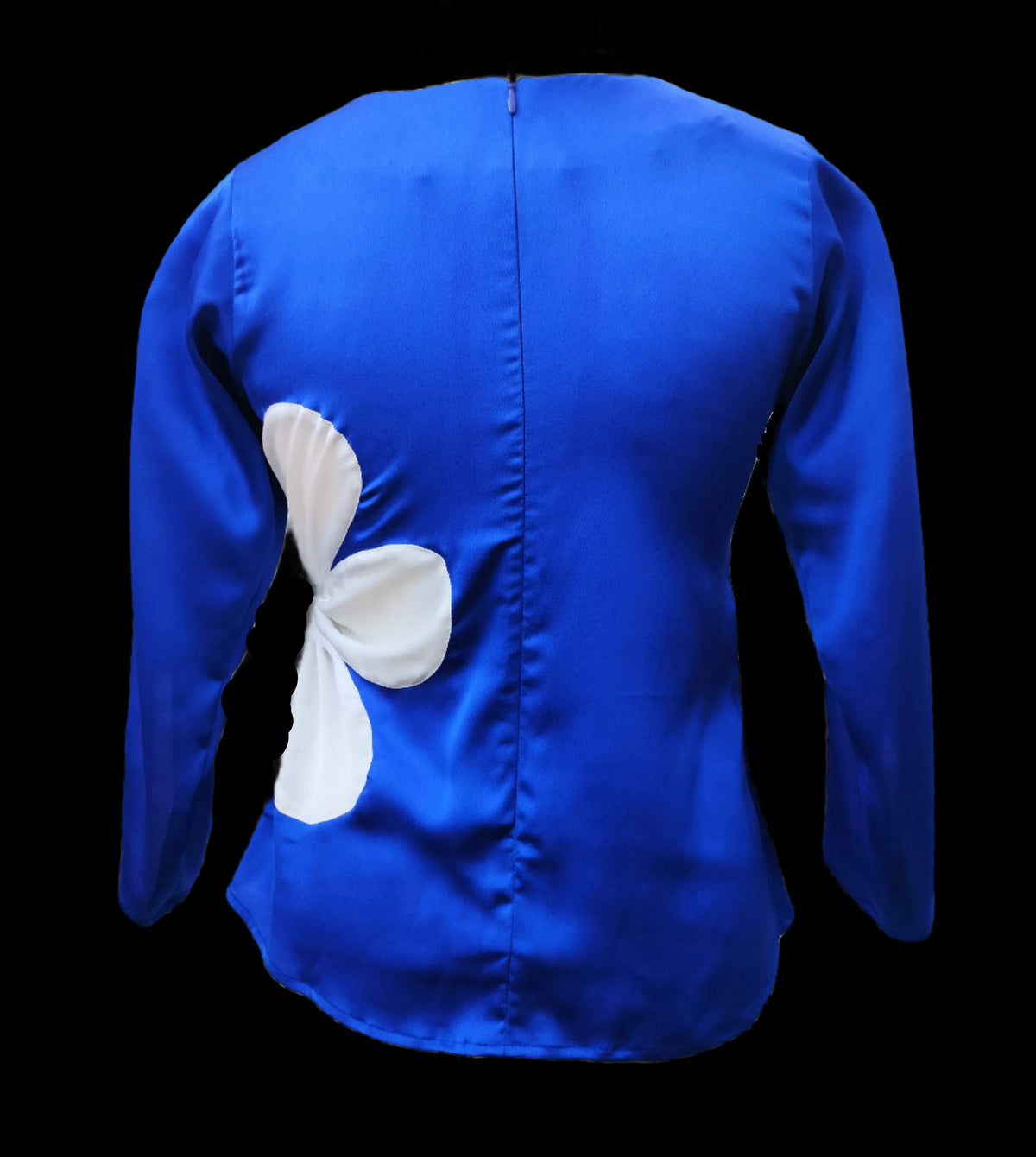 Indigo Blue White Top With Drawstrings