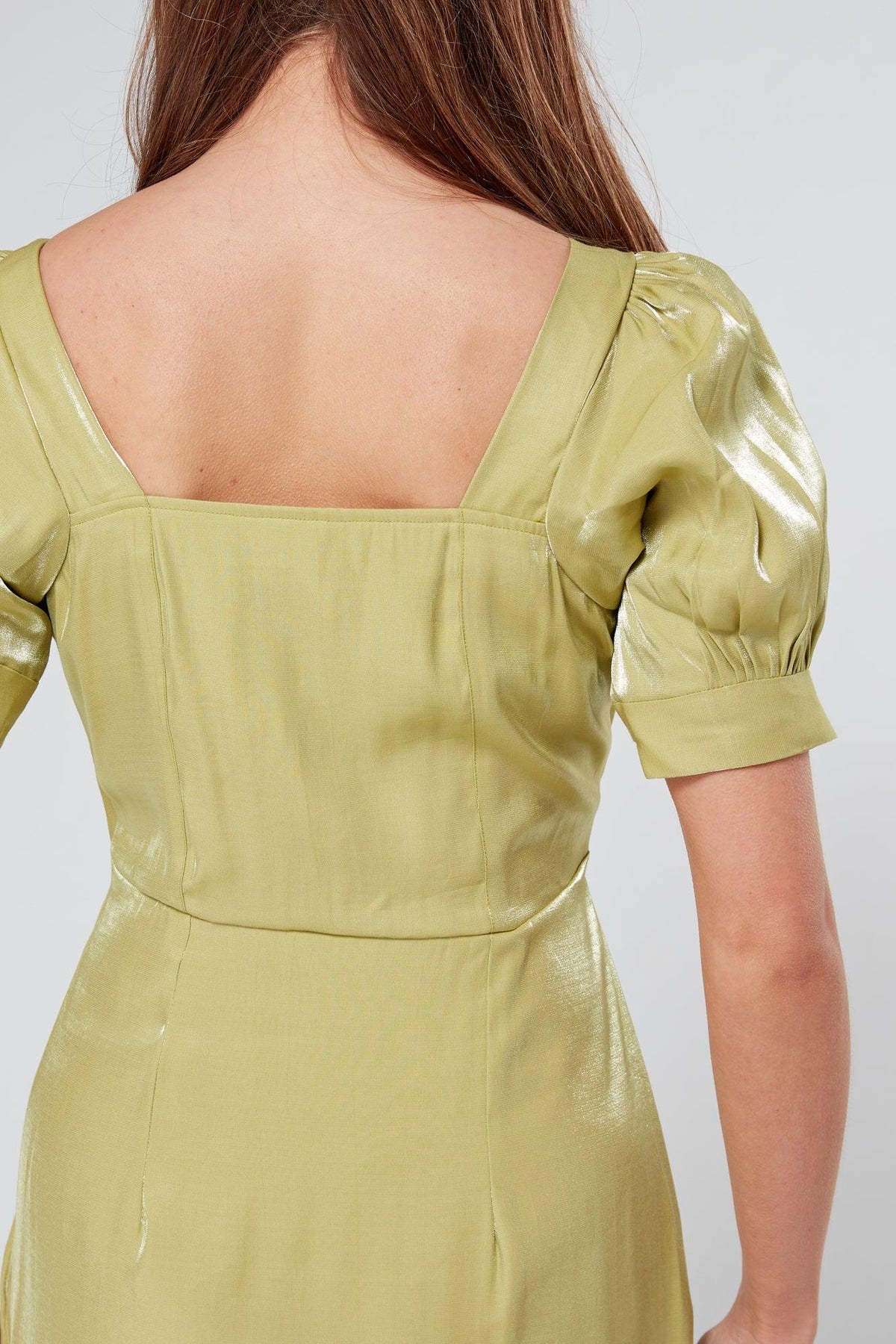 Messika Pistachio Shimmery Maxi Dress