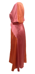 Aurora Pink Orange Midaxi Dress