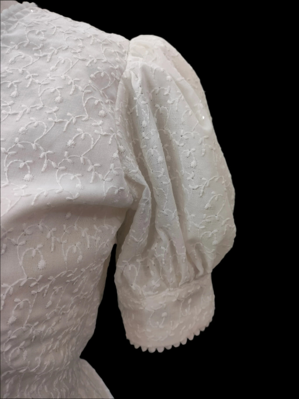 May White Puff Sleeves Kurti