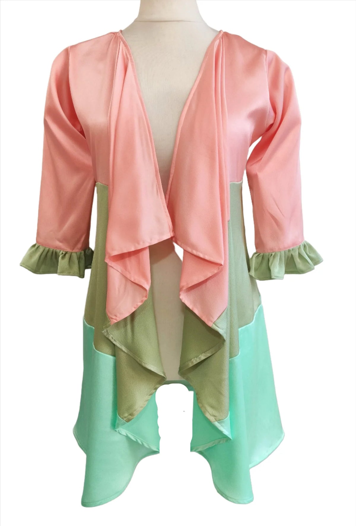 Bianca tiered multi colour shrug with belt strap