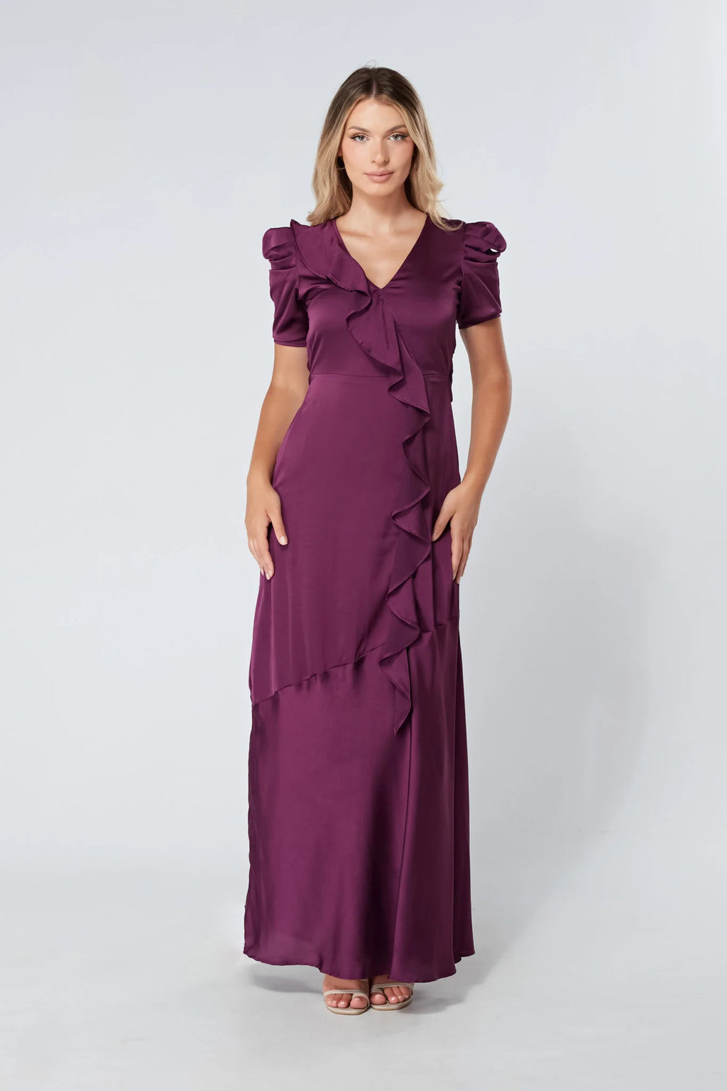 Daisy Purple Crepe Maxi Dress