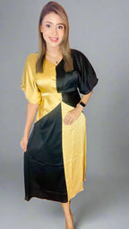 Aurora Gold Black Midaxi Dress