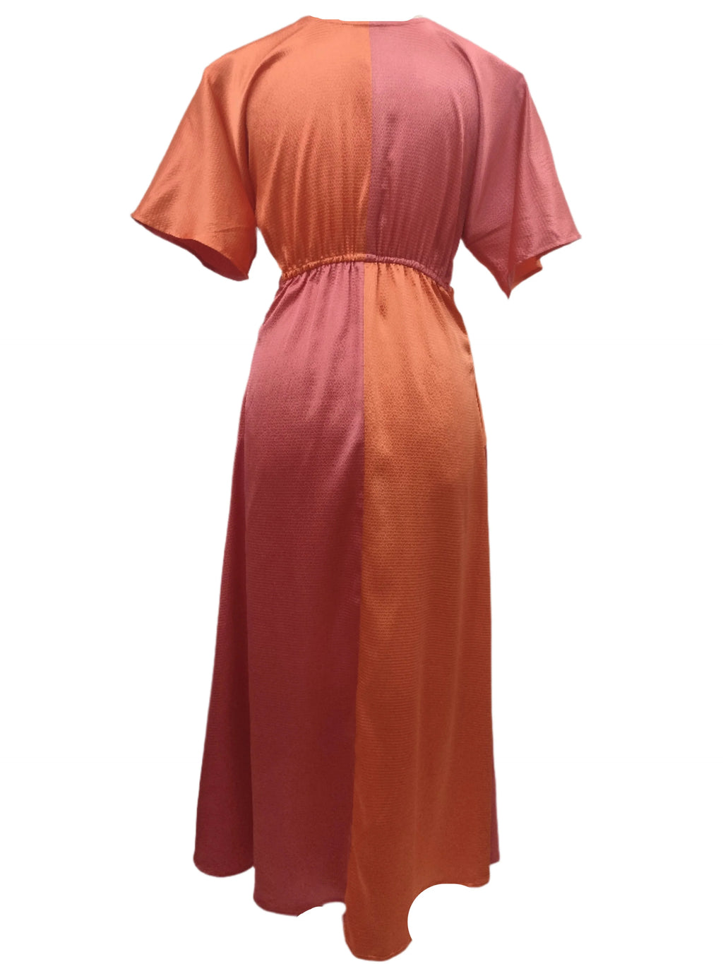 Aurora Pink Orange Midaxi Dress