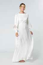 Lila White Knotted Front Maxi Dress