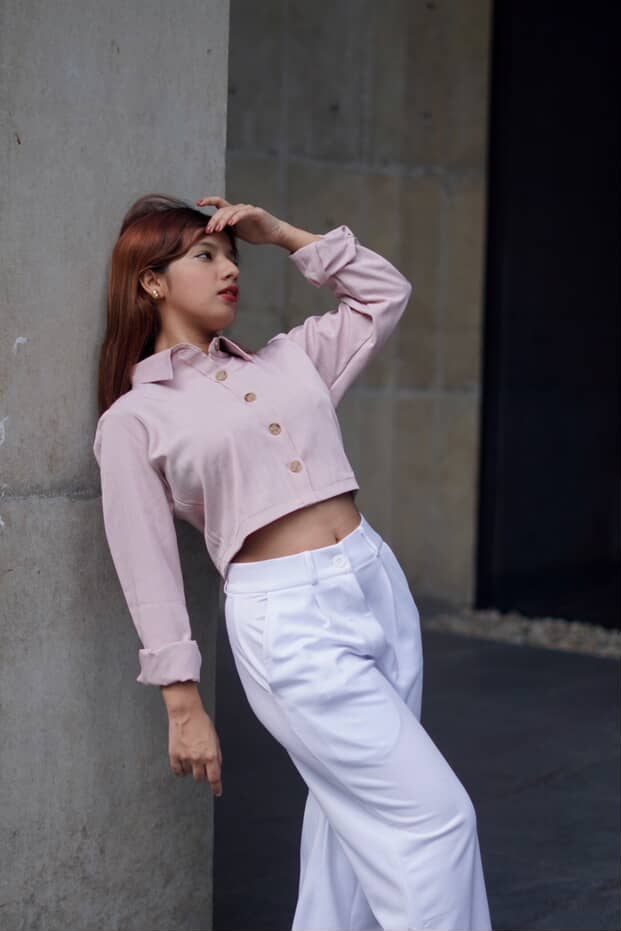 June Pink Crop Shirt