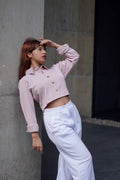 June Pink Crop Shirt