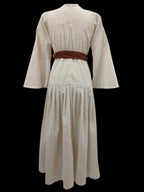 Edna Off White Maxi Dress With Brown Belt