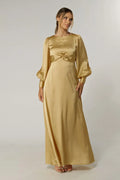 Lila Light Gold Knotted Front Maxi Dress