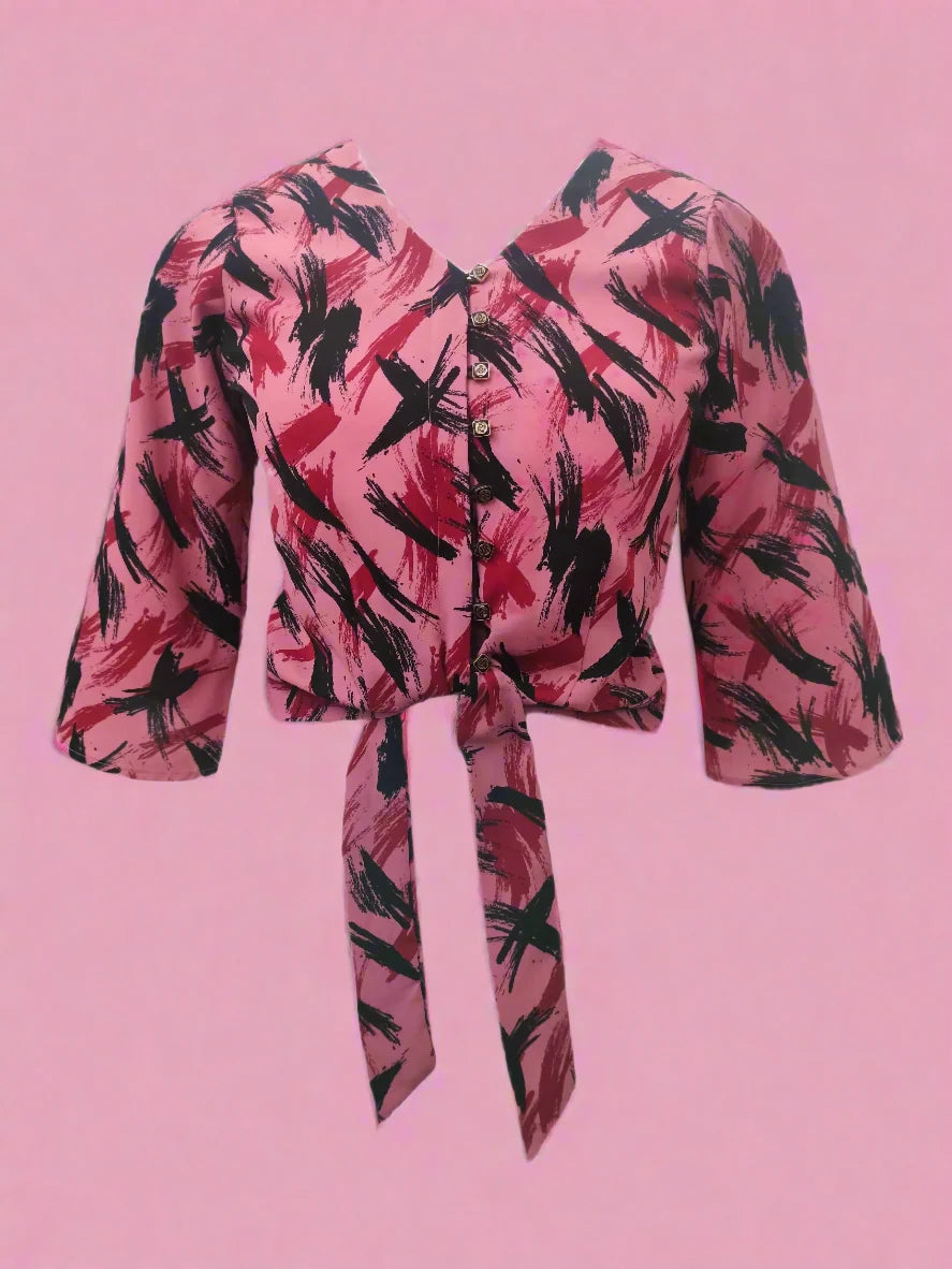 Nancy Printed Crop Top