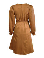 Nicole Mustard Yellow Midi Dress With Braided Waist