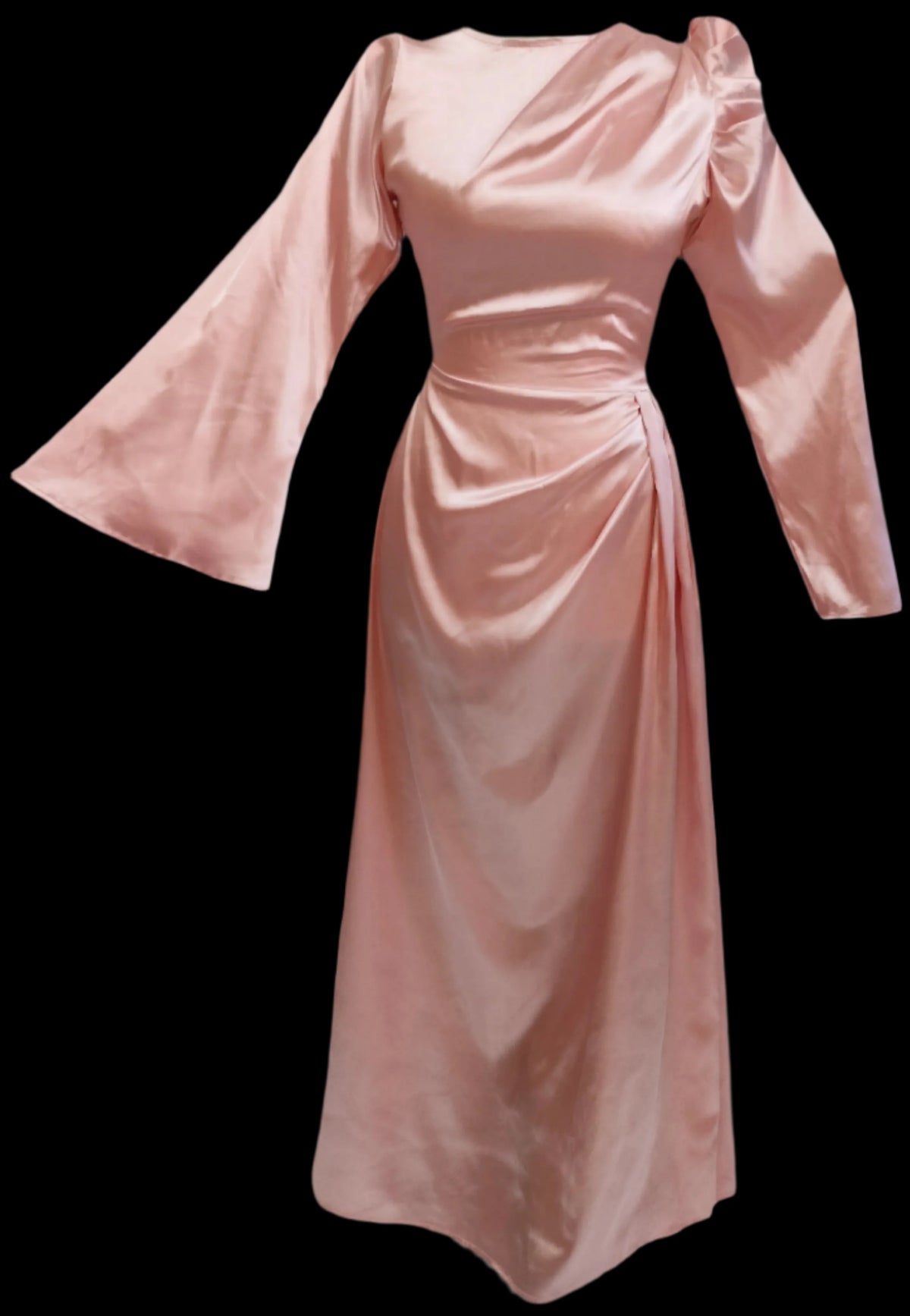 Lisa blush pink mixed sleeves maxi dress