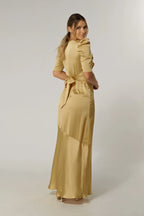 Daisy Light Gold Crepe Maxi Dress