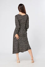 Jinora black midi dress