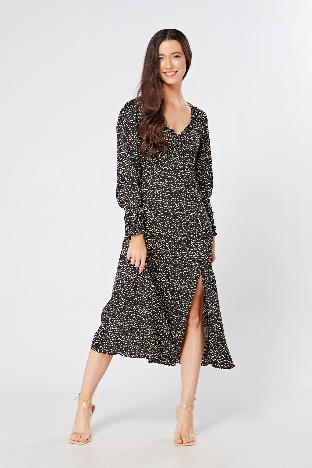 Jinora black midi dress
