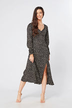 Jinora black midi dress