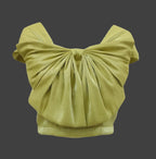 Soomin Shimmery Green Crop Top With Oversized Bow