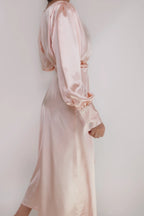 Rosana rose pink satin wrap dress