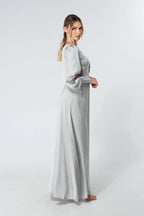Lila Silver Knotted Front Maxi Dress