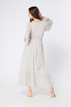 Mollie Black And White Dotted Midi Dress